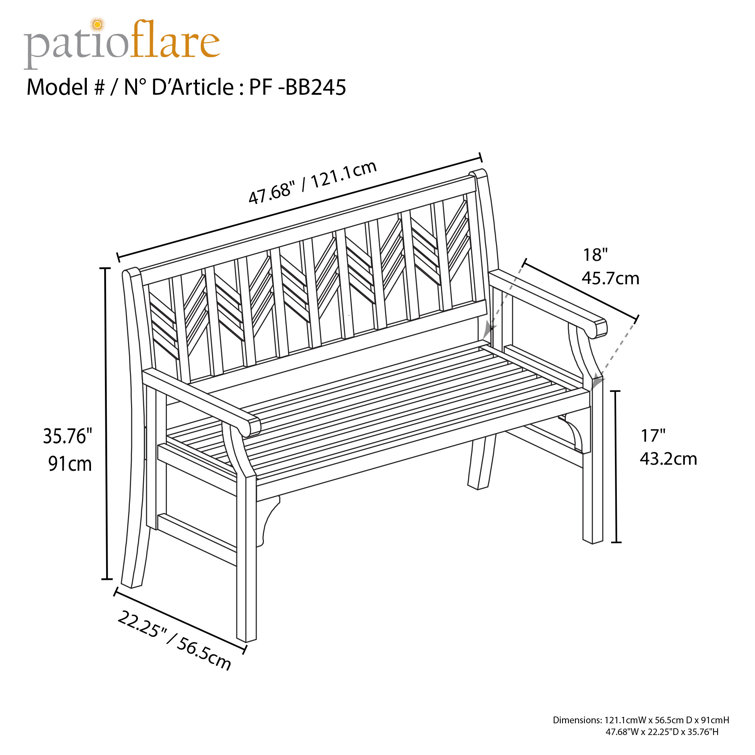 Red Barrel Studio® PIKNIK Folding Bench Wayfair Canada